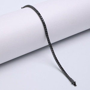 Black Diamond Tennis <b>Bracelet</b> Unisex 6.75 Inch Sterling Silver Rose Gold Plated Lab Grown Chain Link <b>Bangle</b> Romantic Wedding - Product Image 4