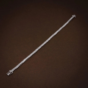 Pulsera de tenis de lujo con 10 diamantes redondos brillantes cultivados en laboratorio para mujer, certificada por IGI, oro de 14K, elegante para bodas y fiestas. - Product Image 3