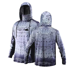 Sudadera de pesca para exteriores con máscara y capucha integradas, protección solar UPF 50, camisa de pesca ligera para verano - Product Image 4