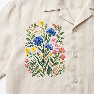 เสื้อเชิ้ตปักลายฤดูร้อนสำหรับผู้ชาย เสื้อเชิ้ตสไตล์ลำลองหรูหราสำหรับรีสอร์ท รับผลิตแบบ OEM ODM ขายส่งจากโรงงาน ปักลายตามสั่ง MOQ ต่ำ - Product Image 6