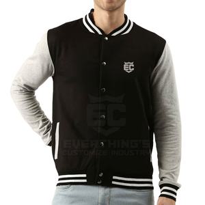 Chaqueta Universitaria Personalizada para Hombre, Alta Calidad, 100% Algodón, Secado Rápido, Transpirable, Cuello Alto, Casual, Colores Personalizados con Logotipo, Otoño - Product Image 1