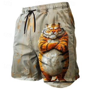 Divertidos Shorts de Playa con Estampado de Pollo Kung Fu, Moda de Verano para Hombres y Niños, Shorts de Baño Casuales con Estampado 3D de Animales, Talla Grande - Product Image 1