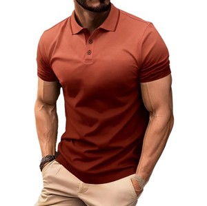 Polo de Hombre Morado con Bloques de Color, Manga Corta, Tejido, Diseño Sólido Informal, Cierre de Botones, Diseño Personalizado 2026 - Product Image 5