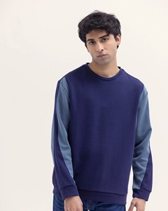 เสื้อสเวตเชิ้ตแขนยาวคอกลมผ้าฝ้ายสำหรับผู้ชาย ทรงปกติ เหมาะสำหรับใส่ซ้อนชั้นในฤดูหนาว ทำงาน เดินทาง ยามเช้าที่อากาศหนาวเย็น ลายดิจิทัล - Product Image 1