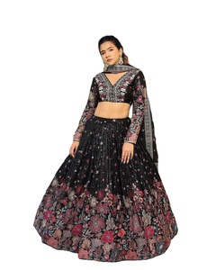 Ready Maid Black Color Traditional Bride Maid Special Wedding Outfit With Free Size and Thread Work Dress - Product Image 1