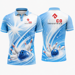 Manufacturer Sublimation Casual T Shirt Tshirts Sport Men Polo T-Shirt Retro <b>Bowling</b> Shirts Quick Dry Lightweight Short Sleeve - Product Image 3