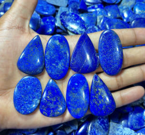 Cabochon de lapis lazuli naturel de qualité AAA lisse belles pierres précieuses semi-précieuses en vrac faites à la main au prix de gros - Product Image 4