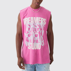 Camiseta sin mangas de algodón para gimnasio y running para hombre, con logo personalizado, talla grande, para verano 2026, venta al por mayor - Product Image 1