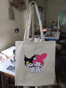 Premium Fashion Striped Jute <b>Handbag</b> for Women with Custom Printed Design Multi-Use Reusable Bags - Product Image 5