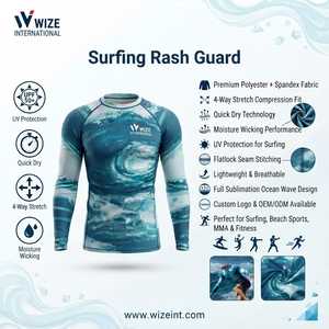 Rashguards MMA de haute qualité pour hommes, personnalisables, à séchage rapide, respirants, à manches courtes, pour le surf - Product Image 6