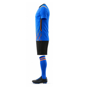 Ekin Impex Soccer Jersey Set Men's Short Sleeve Blue Black Sublimated Moisture Wicking Uniform Custom team soccer uniforms - Product Image 6