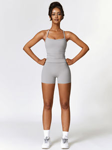 ชุดบราและกางเกงขาสั้นพิมพ์ลายสำหรับโยคะและออกกำลังกายสำหรับผู้หญิง น้ำหนักเบา รับผลิตตามสั่งขายส่ง - Product Image 2