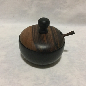 Tarros de madera para azúcar, sal y especias: los mejores precios. Tarro de azúcar de madera hecho a mano estilo Wabi Sabi con superficie lisa. Tarro para azúcar y crema. - Product Image 6