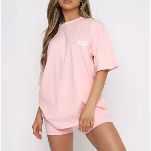 Conjunto de 2 piezas a la moda con bloques de color, camisa y pantalones cortos para mujer, con logo bordado personalizado, ropa deportiva transpirable para mujer - Product Image 1