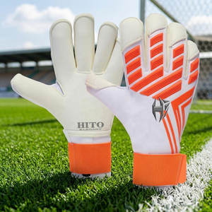 Gants de gardien de but de football personnalisés, paume avant en latex humide et sec, dos en caoutchouc injecté, protection des doigts, gants d'entraînement OEM - Product Image 3
