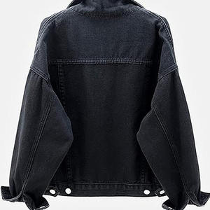 OEM <b>Men</b> <b>Denim</b> Jean <b>Jacket</b> Casual Streetwear Ripped Button Front <b>Denim</b> <b>Jacket</b> for <b>Men</b> - Product Image 1