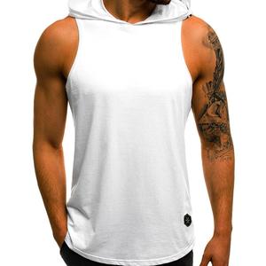 Camiseta sin Mangas para Hombre, Negra, sin Capucha, de Seda/Algodón, de Secado Rápido, Tejida, de Color Sólido, Cuello Mao Vintage, Logotipo Bordado en 3D - Product Image 3