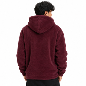 Sweat à capuche unisexe en sherpa doux de haute qualité, logo brodé personnalisé, poche avant, coupe classique, sweat à capuche en molleton de coton pour homme, USA - Product Image 2