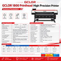 Impresora de Formato Ancho GCLOR de 1.8m con 2/4 Cabezales de Impresión Epson I3200 para Impresión de Pancartas de Vinilo