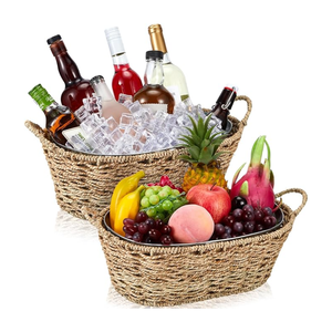 Cesta exterior de junco marino estilo rústico para cubitera, ideal para fiestas y picnics, venta al por mayor de fábrica de Vietnam - Product Image 1