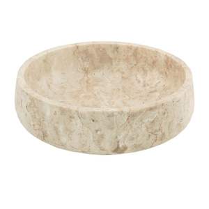 Bol rond en travertin beige, très demandé, pour service, présentation et décoration élégante de la maison - Product Image 5