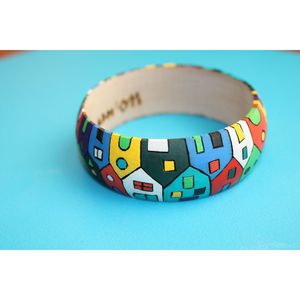 Bracelets en bois faits à la main de qualité supérieure pour femmes, accessoires de mode en cristal peints de manière ethnique pour un usage quotidien et des occasions festives - Product Image 5