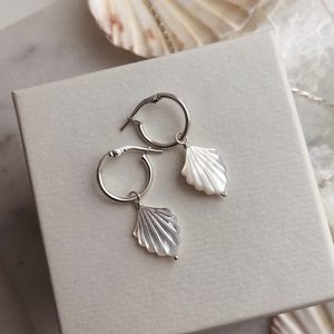 Boucles d'oreilles en coquillages naturels, bijoux en coquillages bruts, boucles d'oreilles circulaires en coquillages, bijoux en coquillages artisanaux pour fête, objets de collection. - Product Image 4