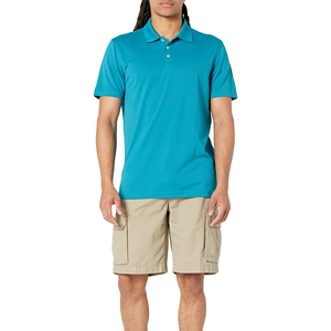 Polo pour homme à manches courtes en coton, t-shirt de golf décontracté, respirant, couleur unie - Product Image 1