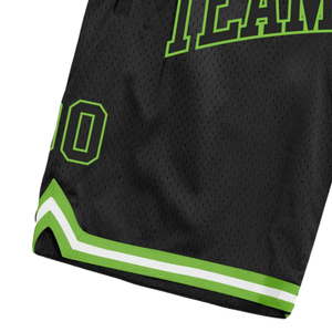 Pantalones Cortos de Baloncesto Sublimados Negros y Verdes para Hombre, Transpirables, de Poliéster, Uniformes Deportivos, para Entrenamiento y Juego en Equipo - Product Image 5