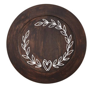 Assiette de présentation en bois gravé de 13 pouces, style rustique, pour la décoration de table de fêtes et d'événements de mariage, vente en gros, assiette décorative de service et sous-assiette - Product Image 4