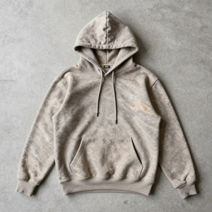 เสื้อสเวตเตอร์แบบสวมหัวผ้าฟลีซผ้าฝ้ายฟอกสีสไตล์วินเทจซักได้ - Product Image 5