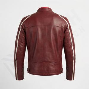 Chaquetas de Motociclismo Nuevas para Hombre, de Cuero Vacuno Genuino, con Protección en Hombros, Codos y Espalda, Duraderas - Product Image 2