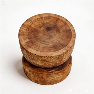 Offre Spéciale : Table d'Appoint, Chaise, Pouf et Tabourets en Bois Suar, de Style Moderne et Antique, de Petite et Moyenne Taille, avec Piétement Tambour, pour Salon, Chambre, Salle de Bain et Terrasse - Product Image 2