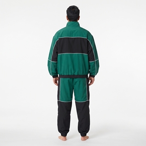 Ensemble de survêtement sportif pour homme Hawk Eye, veste à capuche zippée à blocs de couleur et pantalon long, tissu épais - Product Image 5