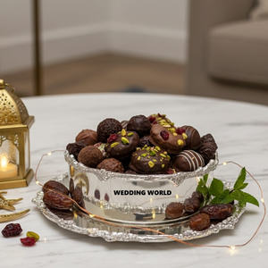 Tazón de Chocolate de Metal Niquelado, Forma Redonda, Tazón de Dulces de Diseño para Mesa, Nuevo Tazón de Chocolate de Diseño en Oferta - Product Image 6