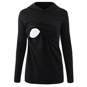 CUSTOM DESIGN WOMENS NURSING <b>HOODIE</b> PREGNANCY <b>MATERNITY</b> CLOTHING BREASTFEEDING LONG SLEEVE 100% COTTON FLEECE ECO-FRIENDLY - Product Image 2