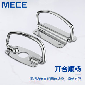 Poignée robuste en acier inoxydable 304 pour boîte à outils, étui de transport d'équipement, poignée à ressort pliable, composants industriels - Product Image 4