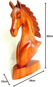 Sculpture artisanale en bois de tête de cheval, représentant force, élégance et grâce, décoration rustique, art équestre, sculpture sur bois poli - Product Image 4