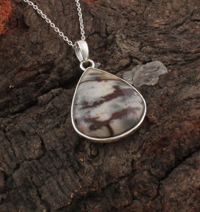 Joyería Artesanal de Plata de Ley 925 con Baño de Platino, Piedra Preciosa de Jaspe Vintage, Diseño Geométrico Simple, Joyería Curativa, Idea de Regalo Unisex - Product Image 4