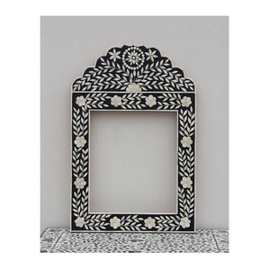 Handmade Ivory Color Bone Inlay Eco-Friendly Durable <b>Lightweight</b> Industrial Design Framed Customizable Wall <b>Mirror</b> Office Use - Product Image 1