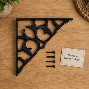 SHUBHAM Black Decorative Metal <b>Shelf</b> Bracket Wall Mount <b>Rack</b> Support for Kitchen Bathroom Living Room - Product Image 5