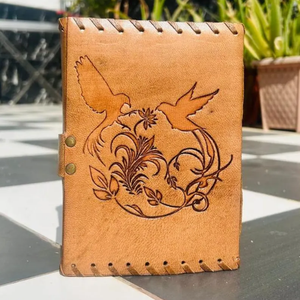 Vintage Love Birds Leather <b>Journal</b> 5x7 Sewing Embossed Sketchbook Notebook Photo Album Lock for Creative <b>Writing</b> Travel Gift - Product Image 2