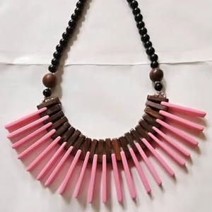 Collar de resina con estampado animal en forma de lágrima, hecho a mano, con cuentas, joyería llamativa para mujer, para usar en la oficina, regalo de NEHA ENTERPRISES - Product Image 3