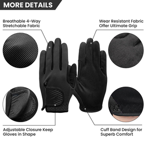 New Wholesale Cheap Price Horse Riding <b>Gloves</b> Strong and Flexible Wear <b>Moisture</b> Wicking Equestrian Protection <b>Gloves</b> - Product Image 3