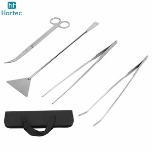 Juego de herramientas de acuicultura de acero inoxidable plateado de alta resistencia: tijeras para podar plantas vivas de acuario, pinzas y limpiador de acuarios. - Product Image 2