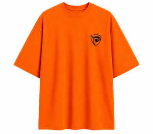 T-shirt décontracté pour homme, coupe classique, orange, manches courtes, col rond, en jersey tricoté 100 % coton, imprimé, anti-boulochage, respirant - Product Image 1