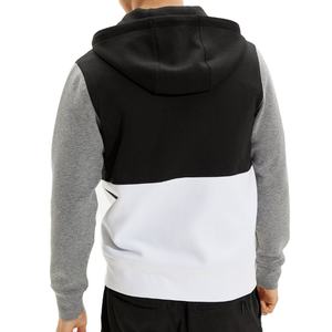 Sudadera con capucha de bloque de color con cremallera para hombre con estampado personalizado de alta calidad 100% algodón técnica bordada de invierno - Product Image 5