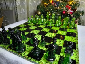Échiquier en résine fait main de haute qualité, artisanat artistique, chevalier de la Renaissance, artisanat classique en époxy - Product Image 5
