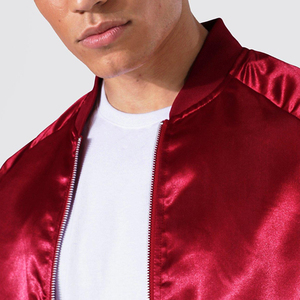 Men's Casual Winter Satin Bomber <b>Jacket</b> New Arrival Comfortable To Wear Winter Warm Satin Bomber Varsity <b>Jacket</b> - Product Image 6