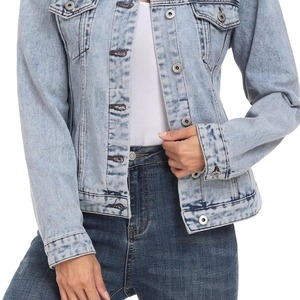 Chaquetas Vaqueras Sólidas OEM ODM, Nuevas Chaquetas Vaqueras Transpirables de Corte Regular para Mujer en Venta en Línea - Product Image 2